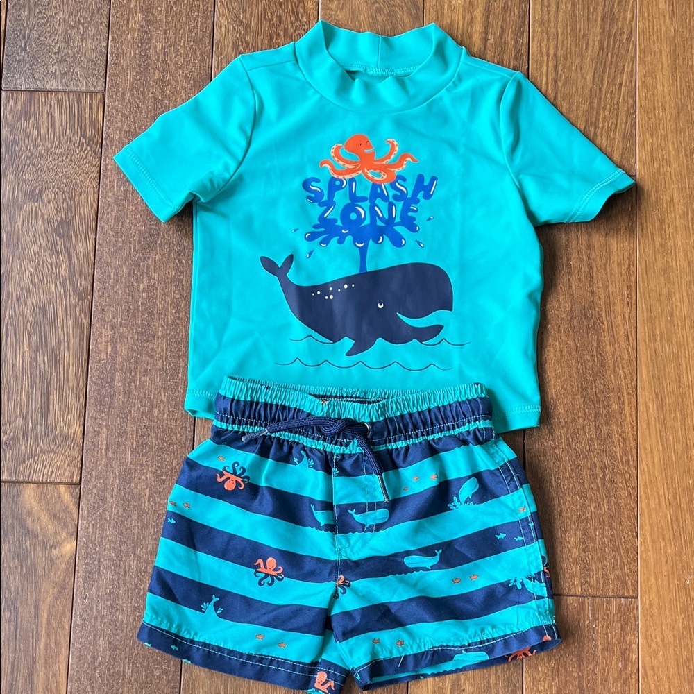Carter's Teal and Navy Swim Set